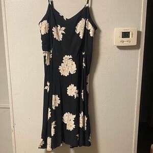 Old Navy Black Dress with Beige Floral Design